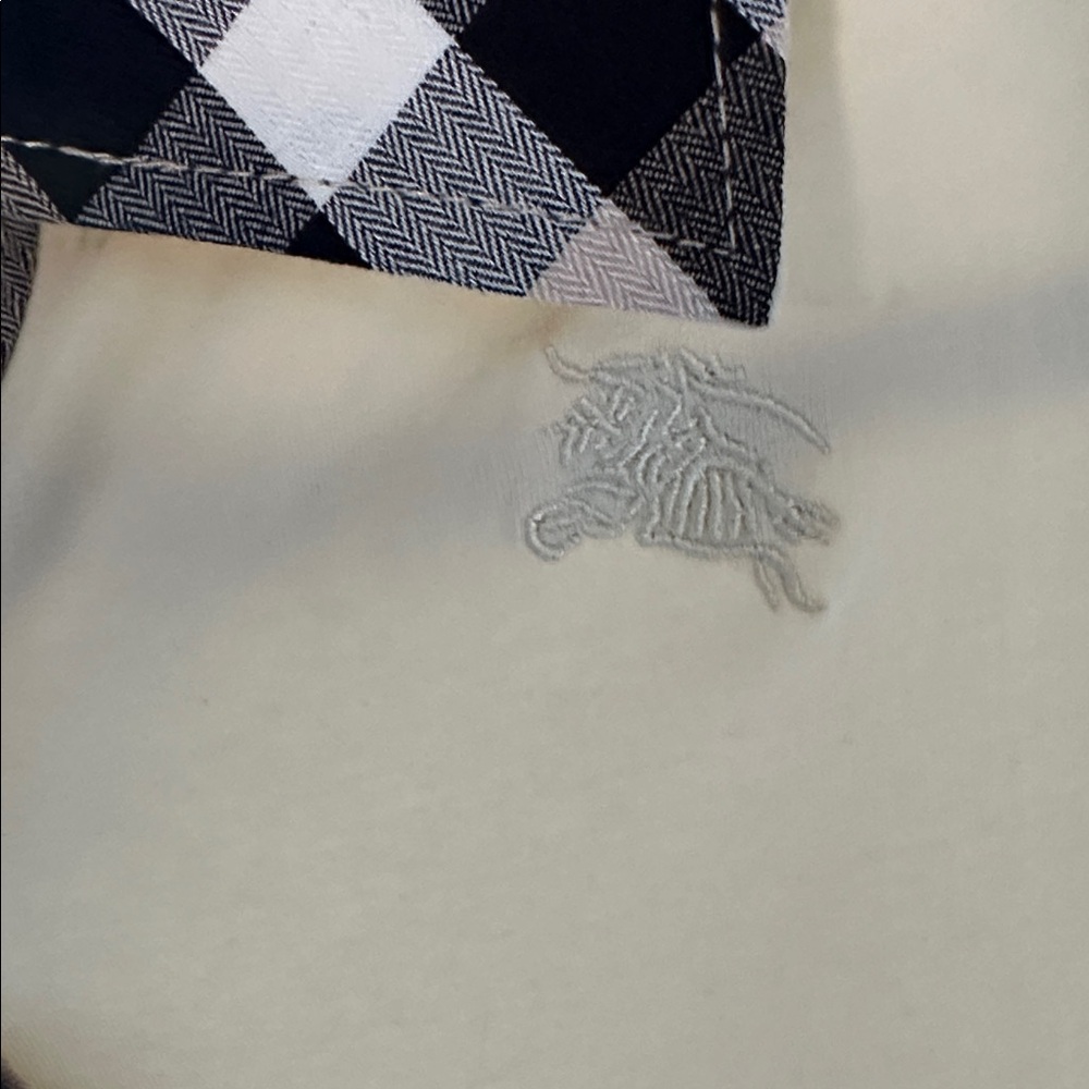 Burberry Beige Polo with Signature Check Collar and Cuff - Picture 4 of 4